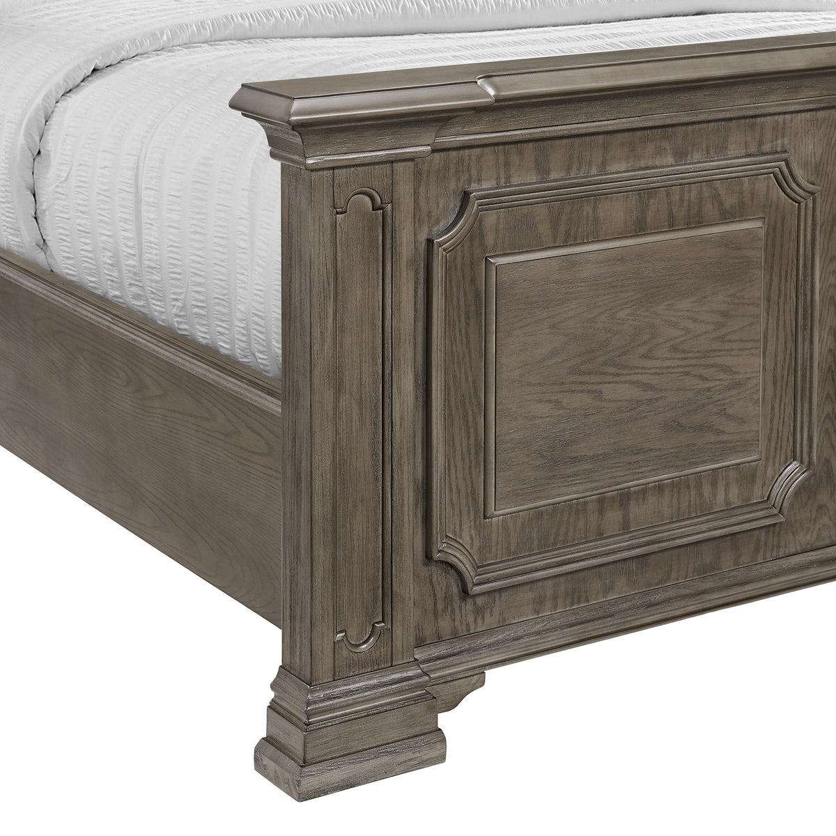 Kings Court Grey 4-Piece King Bedroom Set with 2 Nightstands & Dresser - Ornate Home