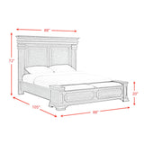 Kings Court Grey 4-Piece King Storage Bedroom Set with 2 Nightstands & Chest - Ornate Home