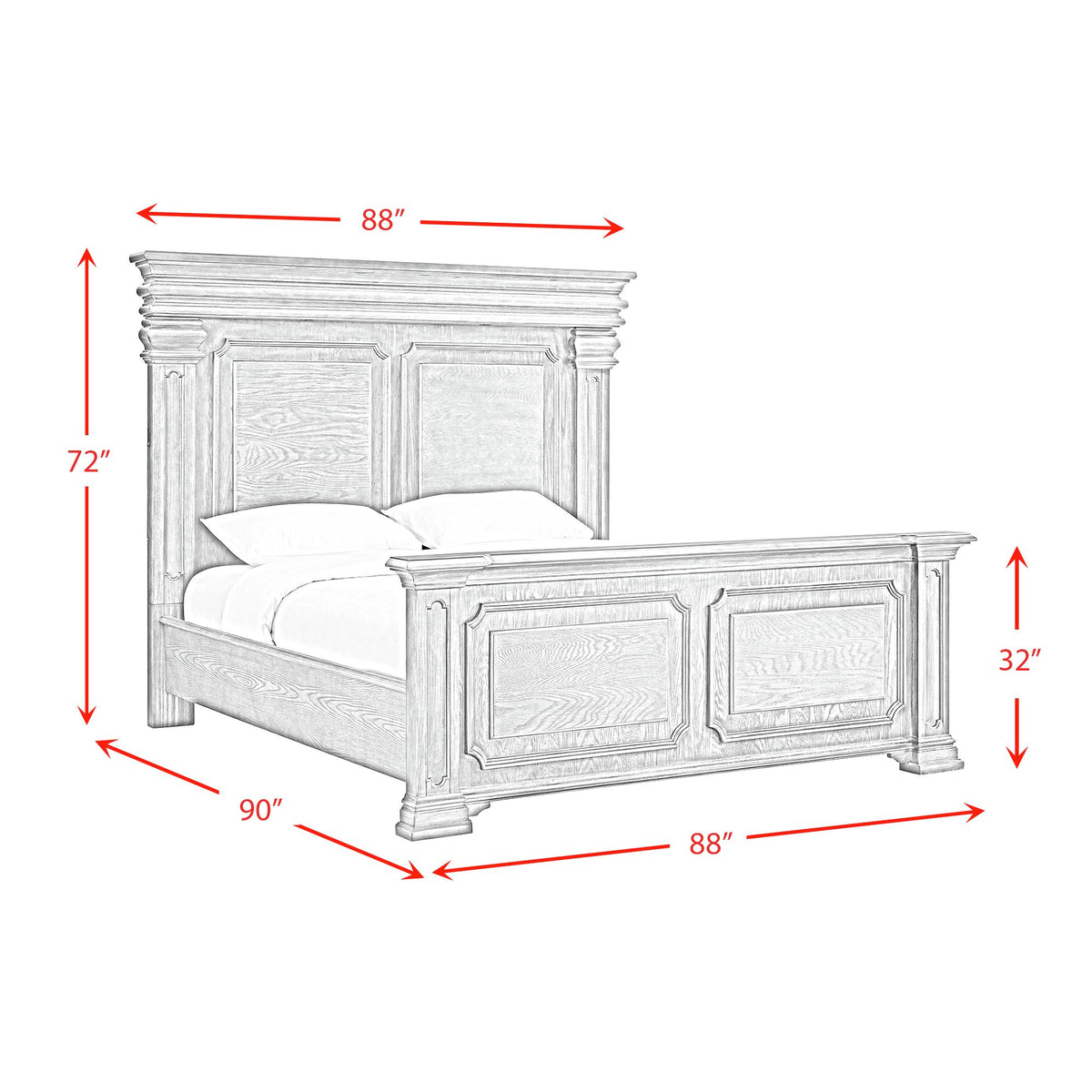 Kings Court Grey 5-Piece King Bedroom Set - Ornate Home