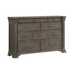 Kings Court Grey 5-Piece King Bedroom Set with 2 Nightstands, Dresser & Chest - Ornate Home