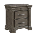 Kings Court Grey 5-Piece King Storage Bedroom Set with 2 Nightstands, Dresser & Chest - Ornate Home