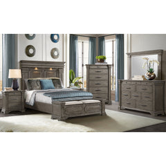 Kings Court Grey 5-Piece Queen Storage Bedroom Set