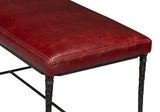 Kings Road Red Leather Bench - Ornate Home