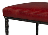 Kings Road Red Leather Bench - Ornate Home