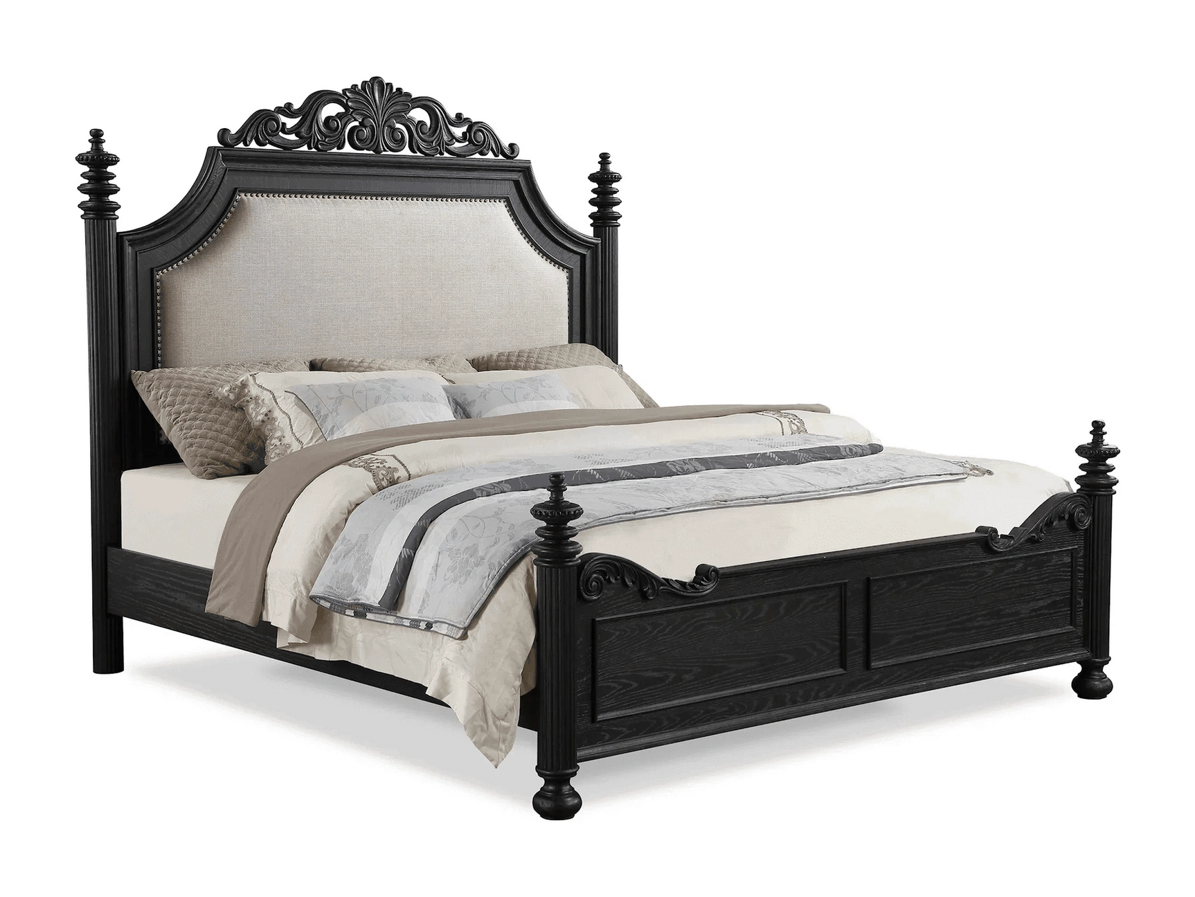 Kingsbury Black King Arched Bed - Ornate Home