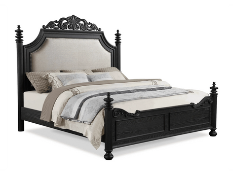 Kingsbury Black King Arched Bed - Ornate Home