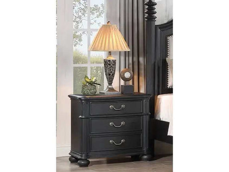 Kingsbury Black Nightstand - Ornate Home