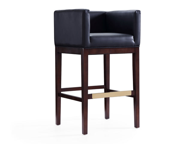 Kingsley Barstool in Black and Dark Walnut - Ornate Home