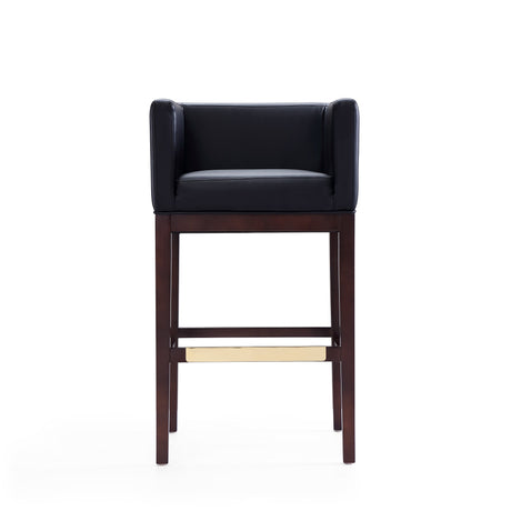 Kingsley Barstool in Black and Dark Walnut - Ornate Home