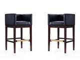 Kingsley Barstool in Black and Dark Walnut (set of 2) - Ornate Home