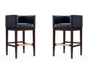 Kingsley Barstool in Black and Dark Walnut (set of 2) - Ornate Home