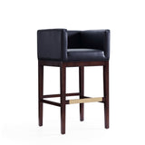 Kingsley Barstool in Black and Dark Walnut (set of 2) - Ornate Home