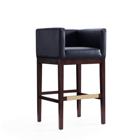 Kingsley Barstool in Black and Dark Walnut (set of 2) - Ornate Home
