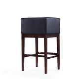 Kingsley Barstool in Black and Dark Walnut (set of 2) - Ornate Home