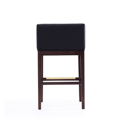 Kingsley Barstool in Black and Dark Walnut (set of 3) - Ornate Home
