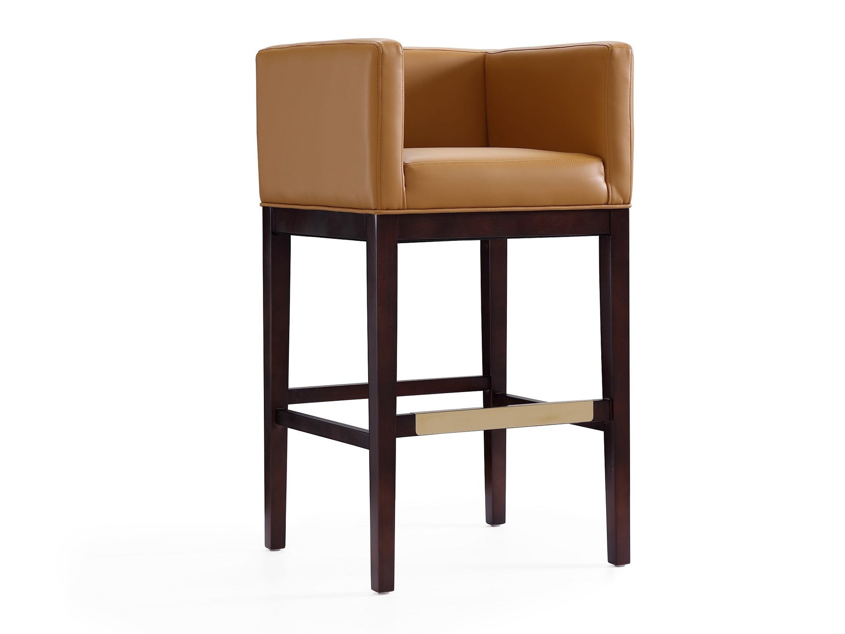 Kingsley Barstool in Camel and Dark Walnut - Ornate Home