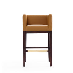 Kingsley Barstool in Camel and Dark Walnut (set of 2) - Ornate Home
