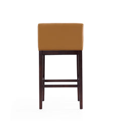 Kingsley Barstool in Camel and Dark Walnut (set of 2) - Ornate Home