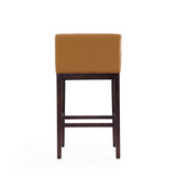 Kingsley Barstool in Camel and Dark Walnut (set of 3) - Ornate Home