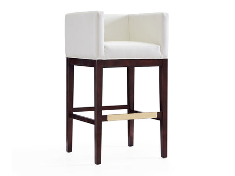 Kingsley Barstool in Ivory and Dark Walnut - Ornate Home