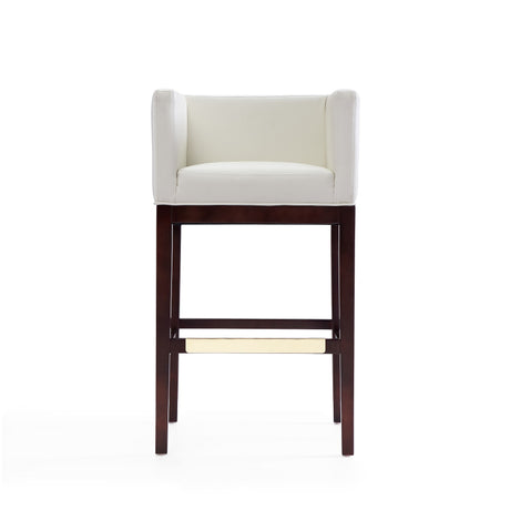 Kingsley Barstool in Ivory and Dark Walnut - Ornate Home