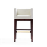 Kingsley Barstool in Ivory and Dark Walnut (set of 2) - Ornate Home