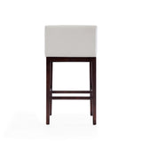 Kingsley Barstool in Ivory and Dark Walnut (set of 2) - Ornate Home
