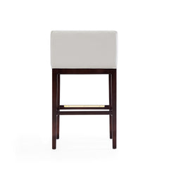 Kingsley Barstool in Ivory and Dark Walnut (set of 2) - Ornate Home