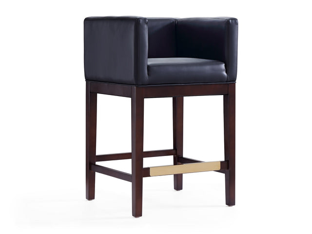Kingsley Counter Stool in Black and Dark Walnut - Ornate Home