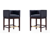 Kingsley Counter Stool in Black and Dark Walnut (set of 2) - Ornate Home
