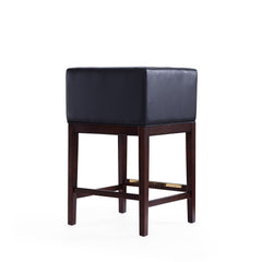 Kingsley Counter Stool in Black and Dark Walnut (set of 2) - Ornate Home