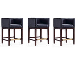 Kingsley Counter Stool in Black and Dark Walnut (set of 3) - Ornate Home
