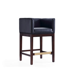 Kingsley Counter Stool in Black and Dark Walnut (set of 3) - Ornate Home