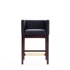 Kingsley Counter Stool in Black and Dark Walnut (set of 3) - Ornate Home