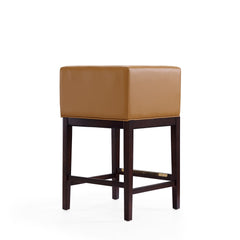 Kingsley Counter Stool in Camel and Dark Walnut (set of 2) - Ornate Home