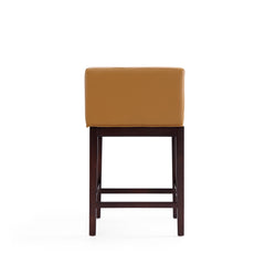 Kingsley Counter Stool in Camel and Dark Walnut (set of 2) - Ornate Home