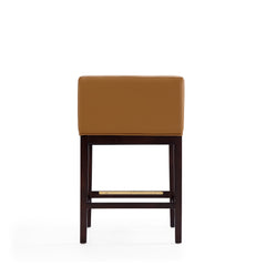 Kingsley Counter Stool in Camel and Dark Walnut (set of 3) - Ornate Home
