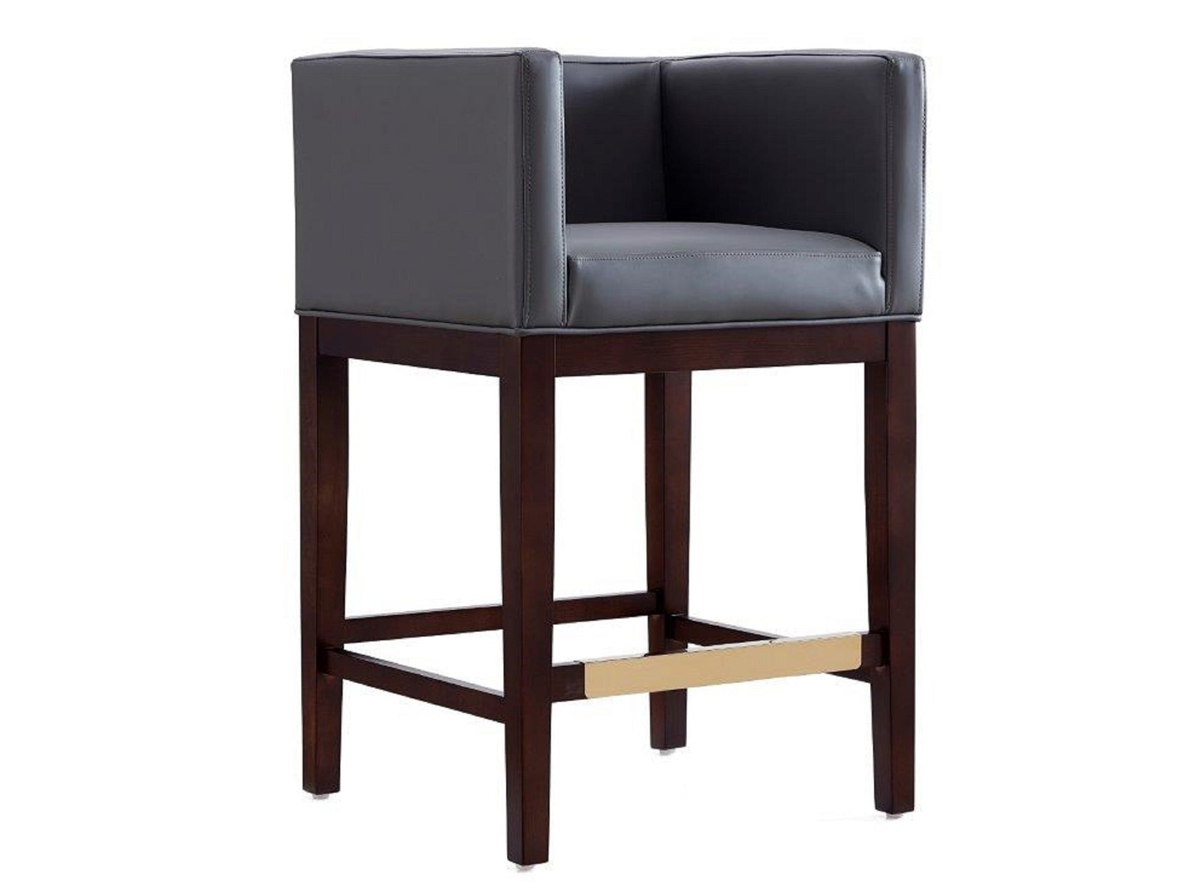 Kingsley Counter Stool in Grey and Dark Walnut - Ornate Home