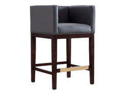 Kingsley Counter Stool in Grey and Dark Walnut - Ornate Home