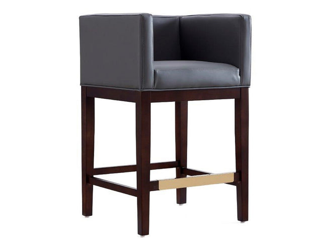 Kingsley Counter Stool in Grey and Dark Walnut - Ornate Home
