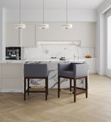 Kingsley Counter Stool in Grey and Dark Walnut - Ornate Home