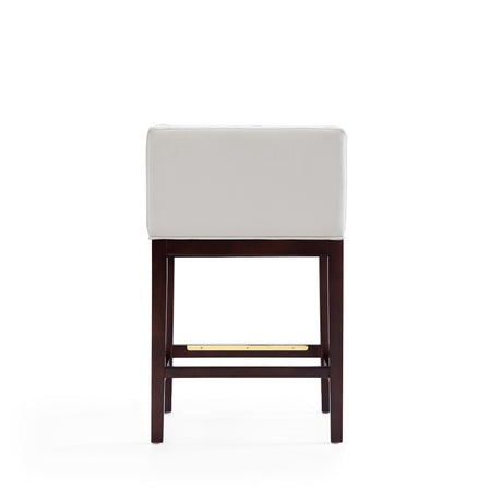 Kingsley Counter Stool in Ivory and Dark Walnut - Ornate Home