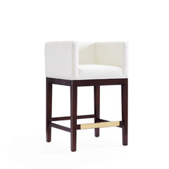 Kingsley Counter Stool in Ivory and Dark Walnut (set of 2) - Ornate Home