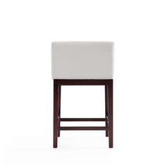 Kingsley Counter Stool in Ivory and Dark Walnut (set of 2) - Ornate Home