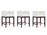 Kingsley Counter Stool in Ivory and Dark Walnut (set of 3) - Ornate Home