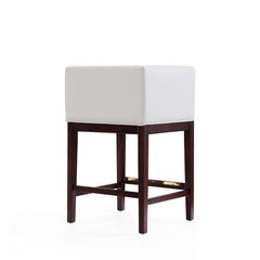 Kingsley Counter Stool in Ivory and Dark Walnut (set of 3) - Ornate Home