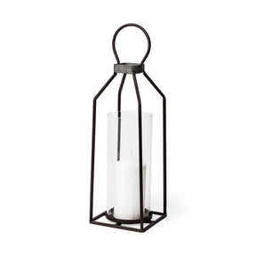 Kingston Brown Large Rustic Metal Framed Table Candle Holder - Ornate Home