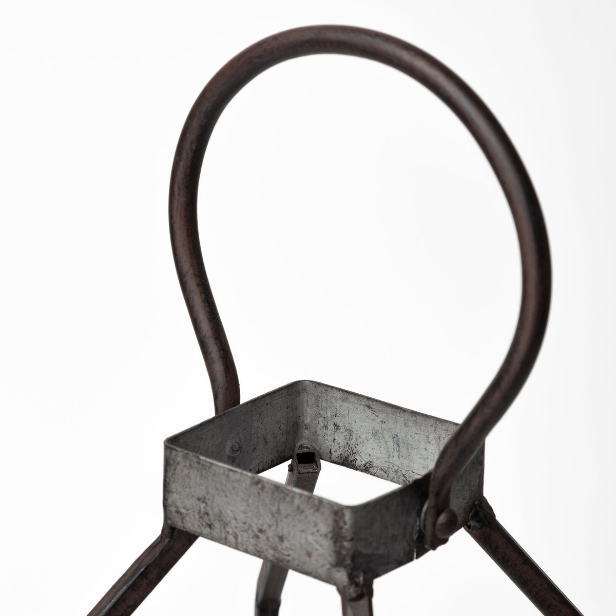Kingston Brown Small Rustic Metal Framed Table Candle Holder - Ornate Home