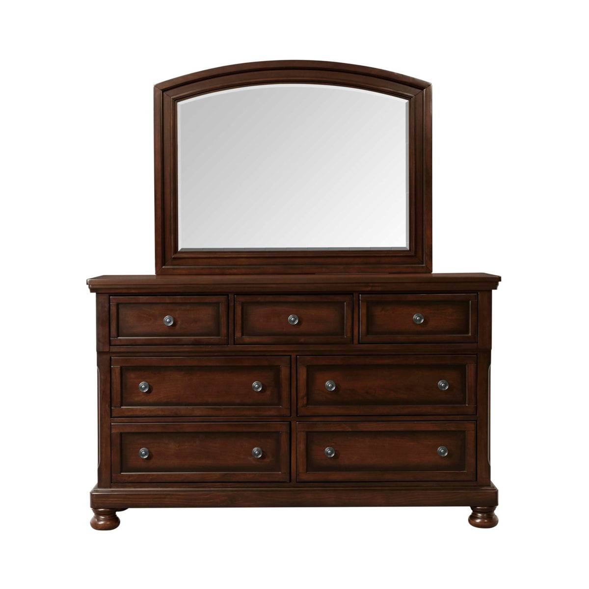 Kingston Cherry Brown Dresser & Mirror Set - Ornate Home