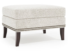 Kingston White/Cream Fabric Ottoman - Ornate Home